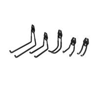 Yctze Double Crochets de Rangement pour Garage, 5 Pièces/ensemble, pour Vélos, échelles et Outils, Support Mural, capacité de 40kg, Installation Facile (BLACK)