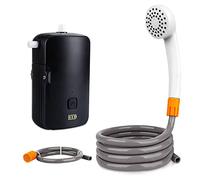 Yctze Douche de Camping Portable, Douche Extérieure, Douche de Plage avec Batterie 4400 MAh, 2 Modes de Débit, Rechargeable par USB, Charge Rapide, 80 à 90 Minutes D'autonomie pour