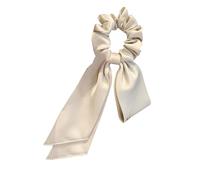 Yctze Eleg Ruban Satin Bow H Scrunchie pour Les Filles et Les Femmes - SE et Porte-Queue Confortable en Noir (Beige)