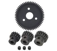 Yctze Engrenage en Acier Dur 54T avec Pignons 15T/17T/19T pour Engrenages Métalliques de Voiture Slash/10 RC pour Engrenage de Voiture RC à Performances Améliorées, Slash, en Acier 54T, Pignon 15T,