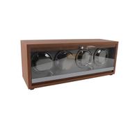 Yctze Enrouleur de Montre Automatique de Luxe avec 4 Positions, MDF et Moteur Silencieux, OWS Premium, Noyer H avec Porte en Verre EY (Porte vitrée 4 Positions d'enroulement)