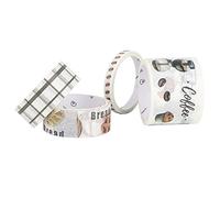 Yctze Ensemble de 4 Rouleaux de Ruban Washi Décoratif - Rubans Autocollants Vifs pour Journaux, Fabrication de Cartes et Travaux Manuels - Idéal pour le Scrapbooking et le Nail Art (café d'angle)