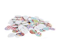 Yctze Ensemble de Boutons Décoratifs en Bois Colorés en Forme d'œuf, 100 Pièces, pour la Couture et l'artisanat, Personnalisables