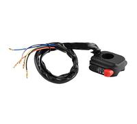 Yctze Ensemble de Commutateur de Moto, Interrupteur de Guidon, Interrupteur de Démarrage, 7/8 Pouces, 22 Mm, Marche/arrêt, Longs Fils Résistants aux Intempéries avec Bouton Rouge Noir