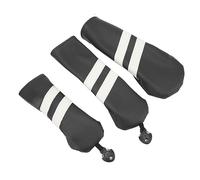 Yctze Ensemble de Couvre-Chefs de Club en PU de qualité Supérieure, avec étiquettes Rotatives pour Conducteur, Bois de Parcours, 3 Tailles de Protection d'équipement (Black)