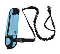Yctze Ensemble de Laisse de Sac de Ceinture de Sport - Chien d'élastique élastique Réfléchissant Corde de Traction pour la Marche et Le Jogging Mains Libres (Bleu Ciel)
