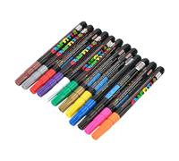 Yctze Ensemble de Marqueurs Acryliques 12 Couleurs - Stylos de Peinture à Base d'eau pour une Utilisation Multi-surfaces - Marqueurs Graffiti à Pointe Fine pour les Projets de Bricolage, l'art et