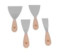 Yctze Ensemble de Mastic en Acier Inoxydable de Haute qualité, 4 Pièces, avec Poignées en Imitation Bois pour un Grattage et une Réparation Faciles des Murs