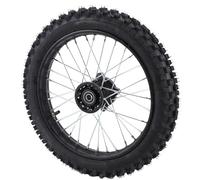 Yctze Ensemble de Pneu de Jante de Roue Avant de 14 Pouces pour Vélo Tout-terrain avec Taille de Pneu 60/100-14, Trou D'essieu de 15 Mm, Technologie Anti-explosion à Adhérence