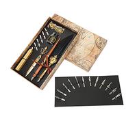 Yctze Ensemble de Stylo à Plumes élégant avec Design Rose sculpté - Costume d'écriture Britannique Rétro pour Commercial (SP248033R Tibetan Qing)
