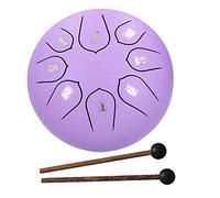 Yctze Ensemble de Tambour de Langue de 6 Pouces à 8 Tons avec Maillets et Livre de Musique - Idéal pour la Méditation, la Musicothérapie et le Divertissement (violet)