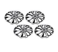 Yctze Ensemble HubCaps de 15 Pouces de Bord à 4 Roues Couvre les Bouchons de Moyeu de Roue pour les Roues en Acier Universelles de 15 "avec Installation pour 500 V40 Clio 208 (Argent noir)