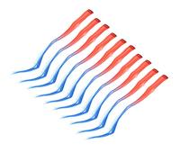 Yctze Extensions de Cheveux Colorées, Postiches Lisses Emballées Individuellement, Accessoires pour Cheveux Synthétiques Longs pour Femmes, Ensemble de 10 Pièces (Rouge Dégradé Bleu)