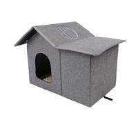 Yctze Feral House Maison d'hiver Pliable Imperméable pour Chats, Pliable, Imperméable à l'eau, Grotte pour Chats Feral (Grey)