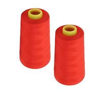 Yctze Fil à Coudre en Polyester Rouge Haute Résistance, 2 Pièces, pour le Matelassage, l'épissure et l'usage Général, Fil pour Surjeteuse pour les Niveaux de Compétence