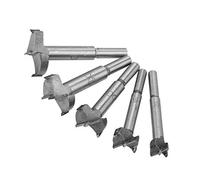 Yctze Forstner Drill Bit Set 5 Pièces 15-35mm Haute Résistance Plat Foret Jeu de Pointes Outil de Travail du Bois Forstner Bit Ensemble Travail du Bois Trou Charnière Forage