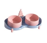 Yctze Gamelles Surélevées pour Chat Double - Mangeoires Surélevées en Céramique élégantes avec Design, Structure à Pointe Stabilisée pour Une Expérience Culinaire (Pink)