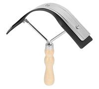 Yctze Grattoir à Sueur Professionnel avec Manche Ergonomique en Bois Antidérapant, Outil de Toilettage et de Toilettage 2 en 1 pour Chevaux et Gros Bétail, Conception en Acier Inoxydable et en