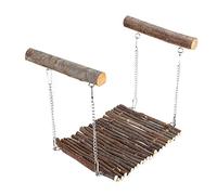 Yctze Hamac en Bois de Pommier pour Petits Animaux - Lit Suspendu pour Hamsters, Lapins, Chinchillas, écureuils et Cochons d'Inde - Design Naturel Résistant aux Morsures, Installation Facile