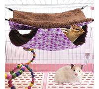 Yctze Hamac Intercalaire Double Couche Violet écureuils et Petits Animaux de Compagnie - Lit Suspendu Confortable et Sac de Couchage - Polyester Peau de Pêche et Velours Toutes Saisons (petite taille)