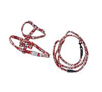 Yctze Harnais pour Chat Japonais avec Laisse Souple et Nœud Papillon - Confortable et Sûr pour Les Aventures en Plein Air - M (M)