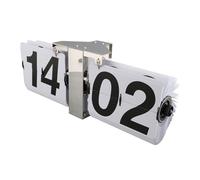 Yctze Horloge de Bureau à Rabat Mécanique Vintage, Grands Chiffres R, Automatique pour Table de Chambre, Couleur café Clair (Pages Blanches 24h en Acier Inoxydable)