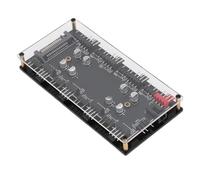 Yctze Hub ARGB PWM 2 Pouces avec Couvercle en Acrylique - Hub ARGB 8 Voies 5 V 3 Broches et PWM 8 Voies 12 V 4 Broches pour Une Gestion Efficace des Ventilateurs