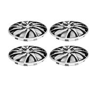 Yctze HubCaps Wheel Covers 15 Pouces Universal Fit ABS Remplacement pour la Plupart des VUS de Camions avec Conception Accrocheuse pour 500 Sièges Clio 208 (Argent noir)