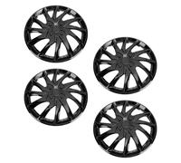 Yctze HubCaps Wheel Covers 15 Pouces Universal Fit ABS Remplacement pour la Plupart des VUS de Camions avec Conception Accrocheuse pour 500 Sièges Clio 208 (BLACK)
