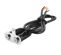 Yctze Interrupteur de Guidon de Moto en Acier Inoxydable 12V, Bouton-poussoir de Commande Durable pour Motos Rétro, Lumière Bleue LED (2 * interrupteur)