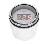 Yctze Jauge de tension de batterie à LED, 52 MM/2 pouces avec voyant d'avertissement pour voiture et bateaux(blanc)