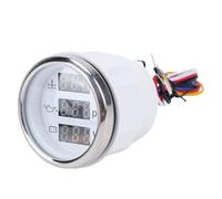 Yctze Jauge Numérique 52 Mm Compteur Numérique 52,2 Mm Jauge 2 1/16 Pouces Voltmètre Température de L'eau Pression D'huile avec écran rétroéclairé Bleu pour Voitures (Cadran blanc couvercle argenté)