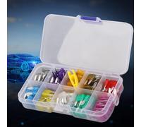 Yctze Jeu de 100 Lames Standard pour Voiture - Alliage de Zinc 2A, 3A, 5A, 7,5A, 10A, 15A, 20A, 25A, 30A, 35A - Pièces Automobiles Essentielles, électronique et Accessoires de Véhicule, Boîte de