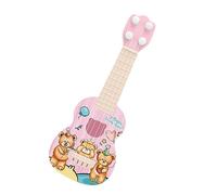 Yctze Jouet de Guitare ukulélé pour Tout-Petits, Mini Instrument de Musique à 4 Cordes de Dessin animé, Instrument à Coins Arrondis pour l'apprentissage éducatif des Enfants (Motif Petit Ours)