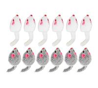 Yctze Jouet Interactif de Souris à Fourrure-Paquet de 12 Souris pour Chats et Chatons d'intérieur-Exercice Parfait, Stimulation Mentale et Lien avec l'animal de Compagnie