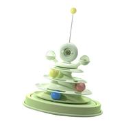 Yctze Jouet Interactif pour Chat avec 3 Pistes et Trou pour Plumes, Sûr, Facile à Assembler et Amusant pour Les Chats de âges, Jeu d'intérieur (Green)