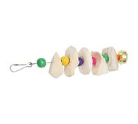 Yctze Jouets à Mâcher Colorés pour Oiseaux avec Os de Seiche et Cloche - Supplément de Calcium pour Perroquets et Petits Oiseaux, Jouet à Mâcher Facile à Installer (M)
