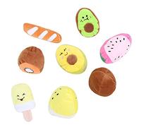 Yctze Jouets en Peluche pour Chiens, 8 Pièces, avec Son, Série de Fruits Interactifs pour Chiots et Chiens, Jouets à Mâcher Doux pour Soulager Le Stress et s'amuser