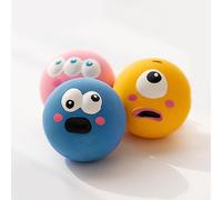 Yctze Jouets Interactifs en Latex pour Chien - Jouet Grinçant en Latex pour Chien 5,5 X, X 4 Cm, Visage Amusant, Boules Sonores Interactives pour Chiot Doux - Balles Grinçantes en Doux pour Petits