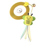 Yctze Jouets Interactifs pour Chat avec Longueur, Cloche et Corde pour s'amuser et Divertir en Intérieur pour Chatons (Décor d’Abeille)