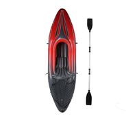 Yctze Kayak Gonflable pour Personne - Ensemble de canoë Portable en PVC épais avec Pompe à Main, Pagaie et Sac de Rangement pour Activités de Pêche Rouge (Rouge)