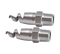 Yctze Kit de Pulvérisation d'atomisation Grand Angle, Buse en Spirale en Acier Inoxydable, 2 Pièces, pour le Refroidissement et l'humidification