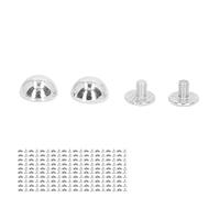 Yctze Kit de Rivets en Cuir de 8 Mm - 100 Ensembles de Rivets Décoratifs Ronds en Forme de Champignon en or et Argent, Clous Métalliques Tubulaires, Mode Punk, Travaux Manuels, Sacs, Chaussures,