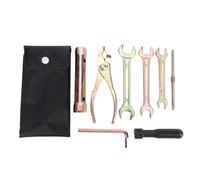 Yctze Kit D'outils de Moto, Ensemble D'outils de Réparation Multifonctionnels Portables, Kit D'entretien Routier, Sac de Transport en Acier de 8 Pièces avec ouille pour