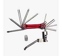 Yctze Kit d'Outils de Réparation de Vélo 11 en 1, Outils de Réparation de Vélo Portables Multifonctionnels, Trousse à Outils Clés et Tournevis, Idéal pour Hommes et Femmes (rouge)
