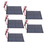 Yctze Kits de Système de Panneaux Solaires 5 Pièces Module de Panneau d'alimentation de Panneau Solaire 30CM Fil Rouge et Noir DC5.5V 160mA Cellules Solaires Matériaux de Jouets électriques,