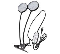 Yctze Lampe de Culture LED 30 W Alimentée par USB avec Deux Têtes, 5 Niveaux d'intensité Variable, Conception étanche, Base à Clamp/Holder et Tuyau à 360 Degrés Croissance Optimale des Plantes -