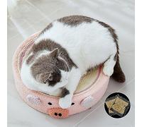 Yctze Lit Griffoir pour Chat - Salon Rond en Sisal pour Chats, Solution d'affûtage et de Relaxation des Griffes Tout-en-Un (Type de Cochon)