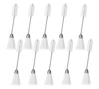 Yctze Lot de 10 Brosses de Nettoyage pour Machine à Coudre, Ensemble de Brosses à Peluches en Nylon et Acier Inoxydable à Double extrémité pour étui à Canette, Brosse Durable pour Les Zones