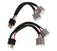 Yctze Lot de 2 Câbles Répartiteurs de Phares en Nylon PVC 9003 H4 Adaptateur de Prise de Faisceau de Phares Mâle vers Femelle 2 Voies pour Camion Pickup Fiche de Câble LED